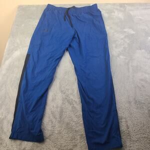 Under Armour Mens Size XL Blue and Black Sweat Pants Track Pants Winter Gear